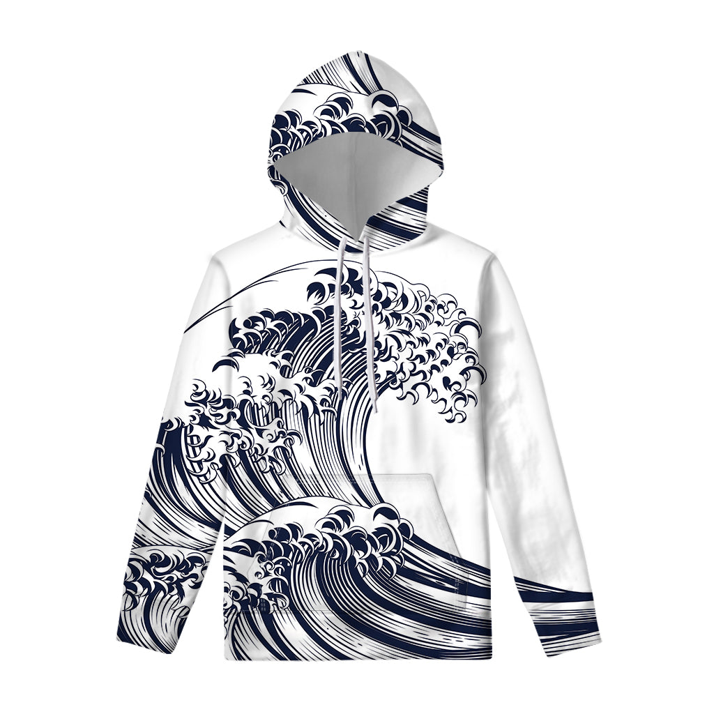 Japanese Kanagawa Wave Print Pullover Hoodie