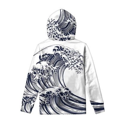 Japanese Kanagawa Wave Print Pullover Hoodie