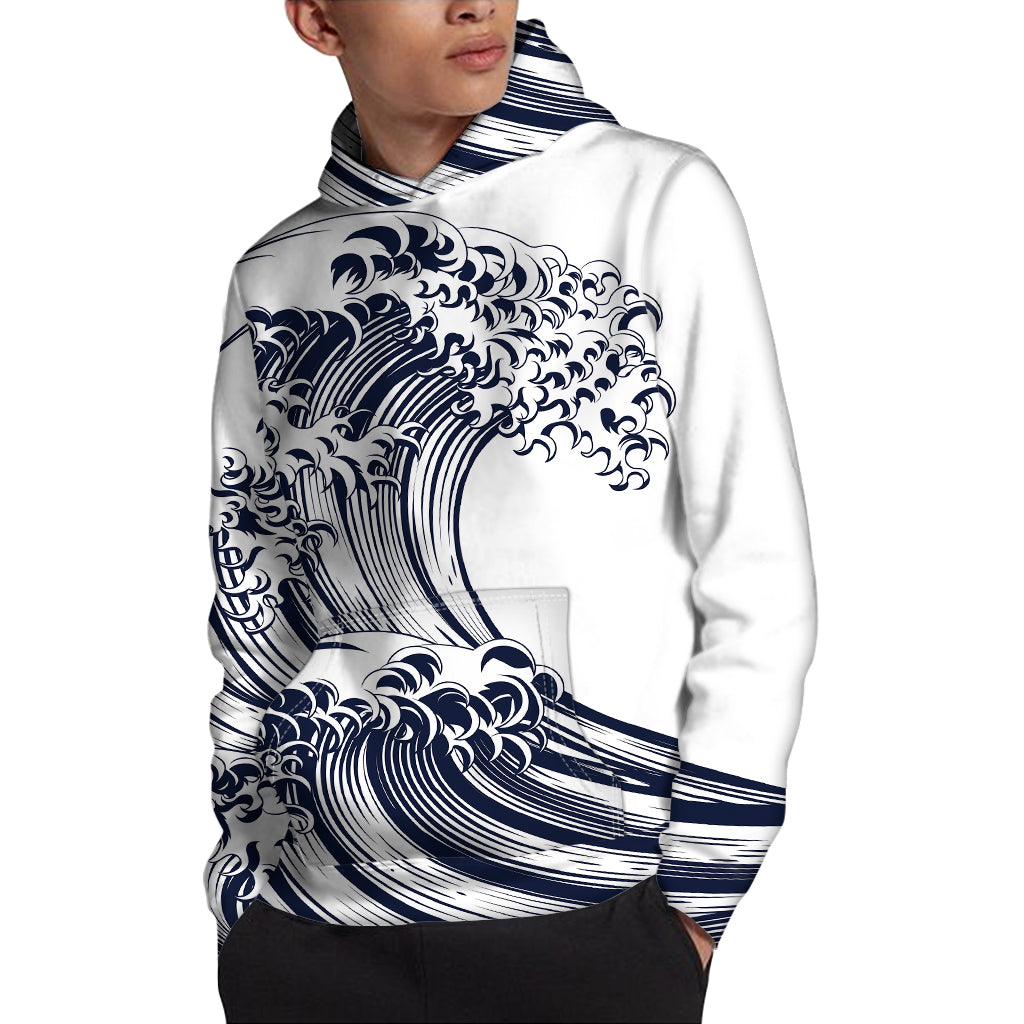 Japanese Kanagawa Wave Print Pullover Hoodie