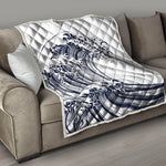 Japanese Kanagawa Wave Print Quilt