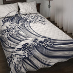 Japanese Kanagawa Wave Print Quilt Bed Set