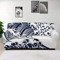 Japanese Kanagawa Wave Print Sofa Cover