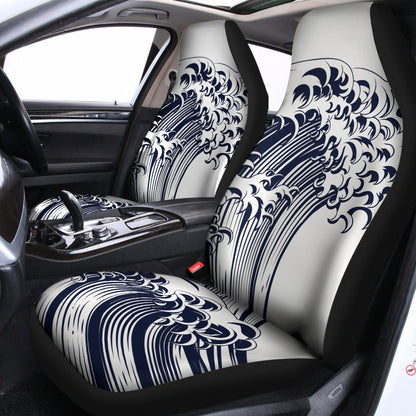 Japanese Kanagawa Wave Print Universal Fit Car Seat Covers