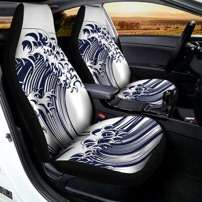 Japanese Kanagawa Wave Print Universal Fit Car Seat Covers