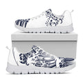 Japanese Kanagawa Wave Print White Running Shoes