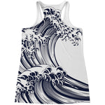 Japanese Kanagawa Wave Print Women's Racerback Tank Top