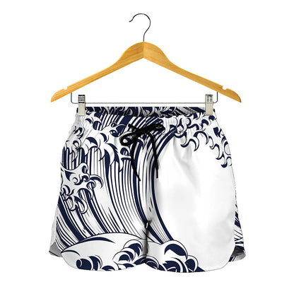Japanese Kanagawa Wave Print Women's Shorts