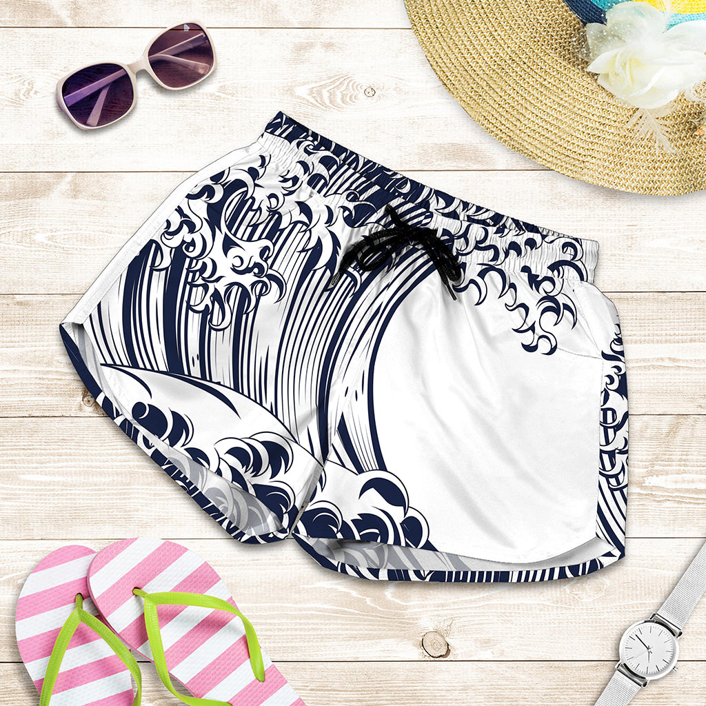 Japanese Kanagawa Wave Print Women's Shorts