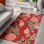 Japanese Kimono Pattern Print Area Rug