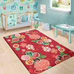 Japanese Kimono Pattern Print Area Rug