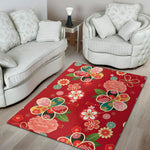 Japanese Kimono Pattern Print Area Rug