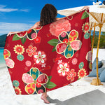 Japanese Kimono Pattern Print Beach Sarong Wrap