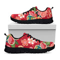 Japanese Kimono Pattern Print Black Running Shoes