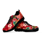 Japanese Kimono Pattern Print Black Sneakers