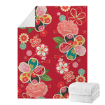 Japanese Kimono Pattern Print Blanket