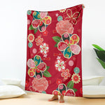 Japanese Kimono Pattern Print Blanket