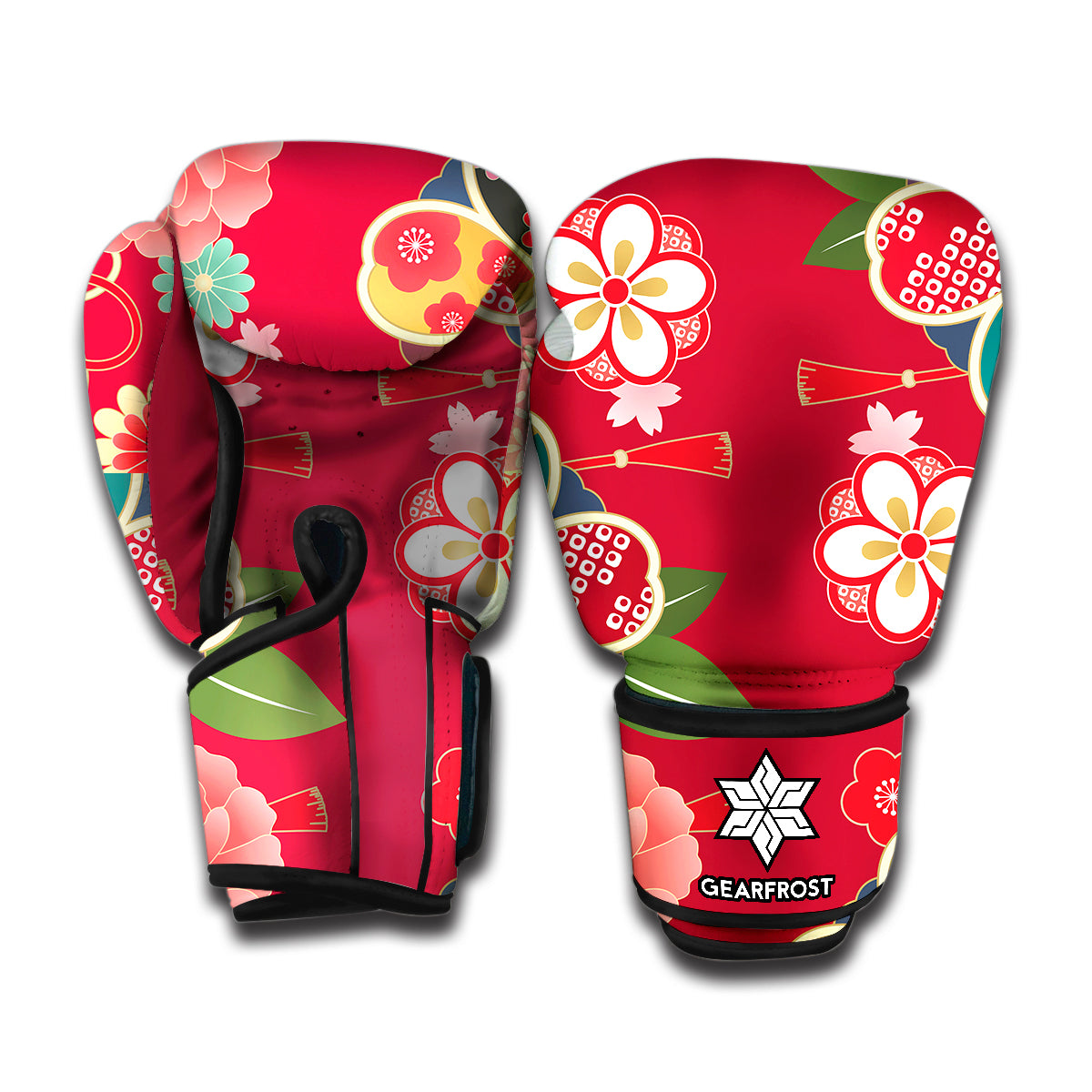 Japanese Kimono Pattern Print Boxing Gloves