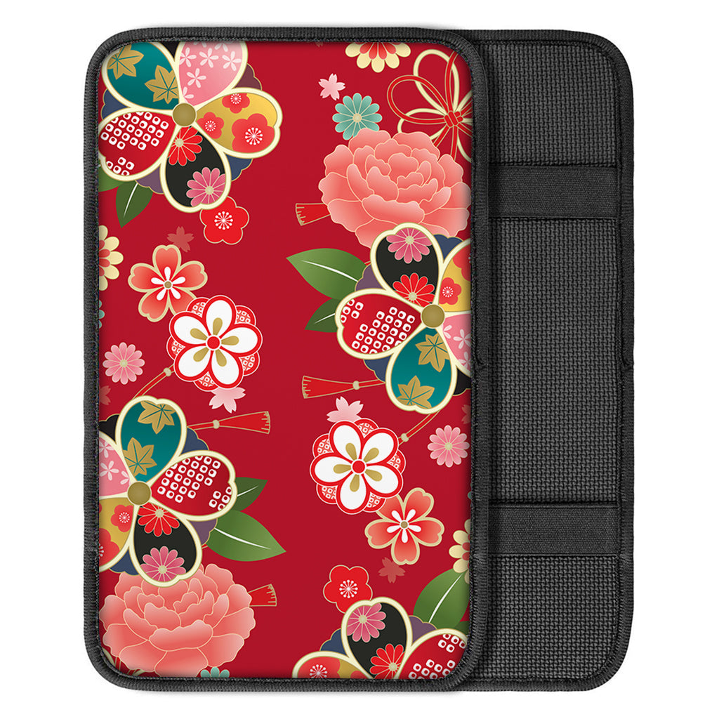 Japanese Kimono Pattern Print Car Center Console Cover