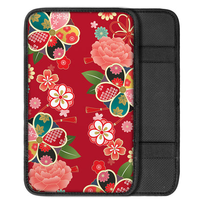 Japanese Kimono Pattern Print Car Center Console Cover