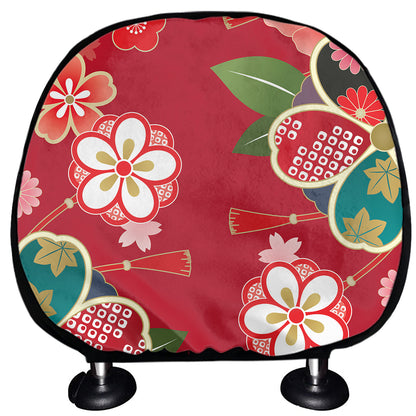 Japanese Kimono Pattern Print Car Headrest Covers