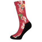 Japanese Kimono Pattern Print Crew Socks