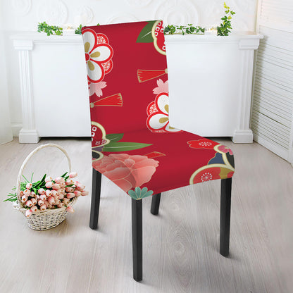 Japanese Kimono Pattern Print Dining Chair Slipcover