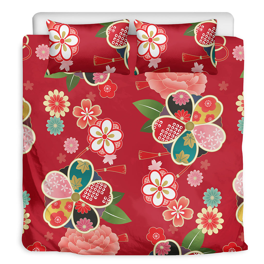 Japanese Kimono Pattern Print Duvet Cover Bedding Set
