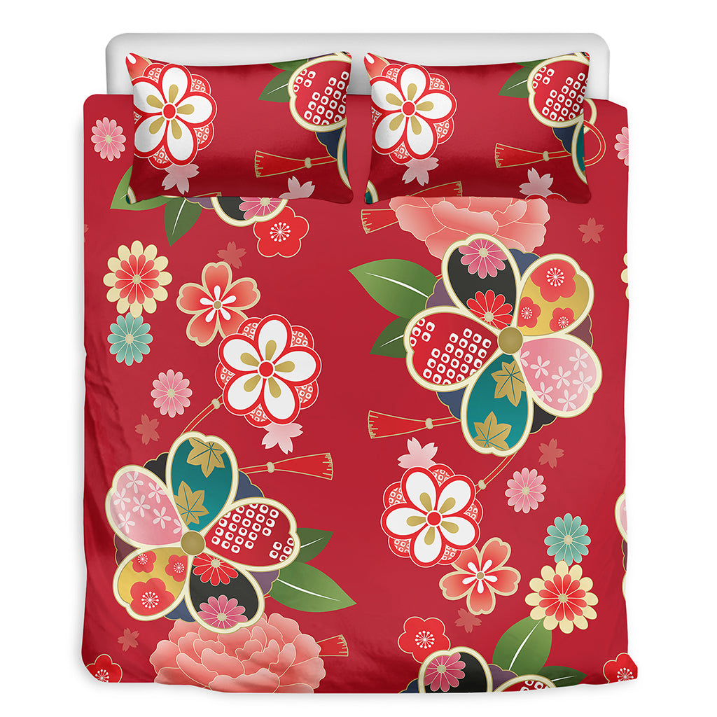 Japanese Kimono Pattern Print Duvet Cover Bedding Set