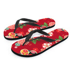 Japanese Kimono Pattern Print Flip Flops