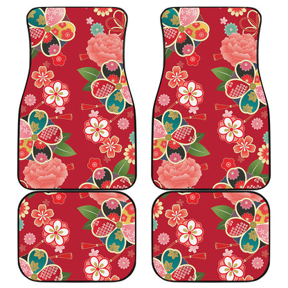 Japanese Kimono Pattern Print Front and Back Car Floor Mats