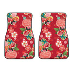 Japanese Kimono Pattern Print Front Car Floor Mats