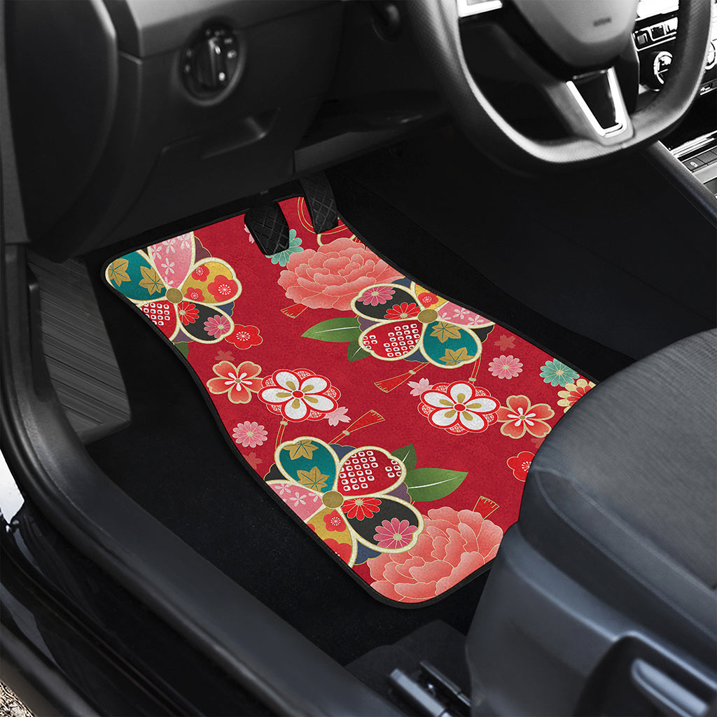 Japanese Kimono Pattern Print Front Car Floor Mats