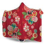 Japanese Kimono Pattern Print Hooded Blanket