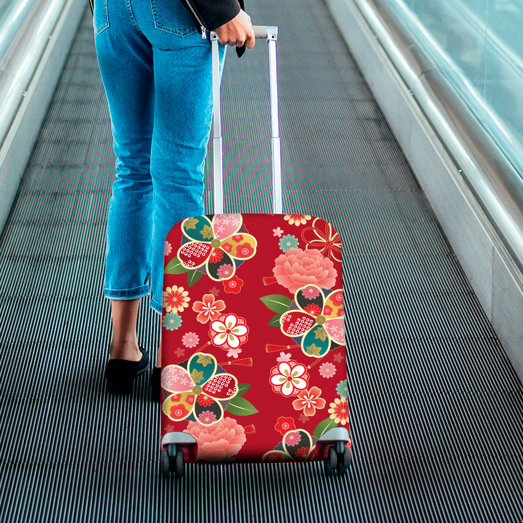 Japanese Kimono Pattern Print Luggage Cover