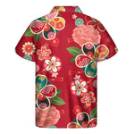 Japanese Kimono Pattern Print Men's Short Sleeve Shirt