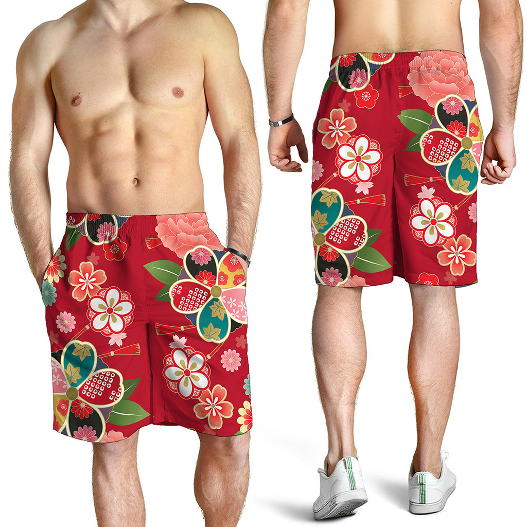Japanese Kimono Pattern Print Men's Shorts