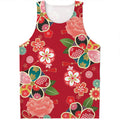 Japanese Kimono Pattern Print Men's Tank Top