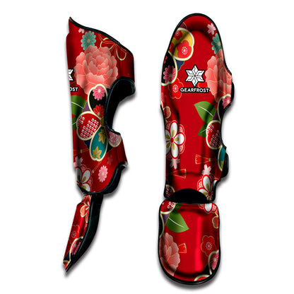 Japanese Kimono Pattern Print Muay Thai Shin Guard