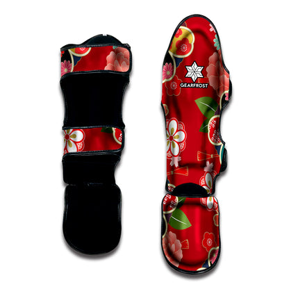 Japanese Kimono Pattern Print Muay Thai Shin Guard