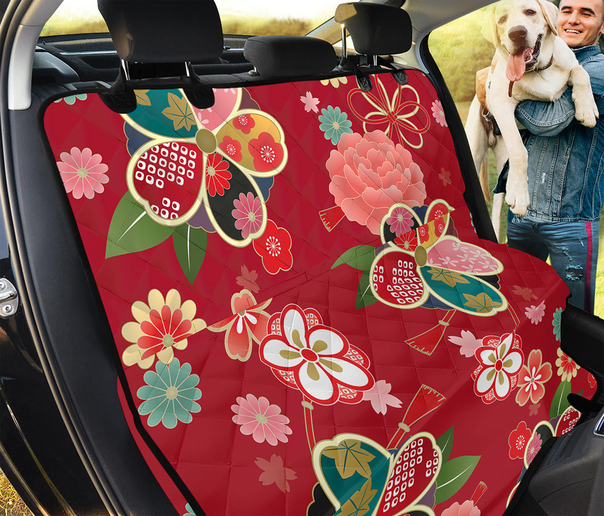 Japanese Kimono Pattern Print Pet Car Back Seat Cover