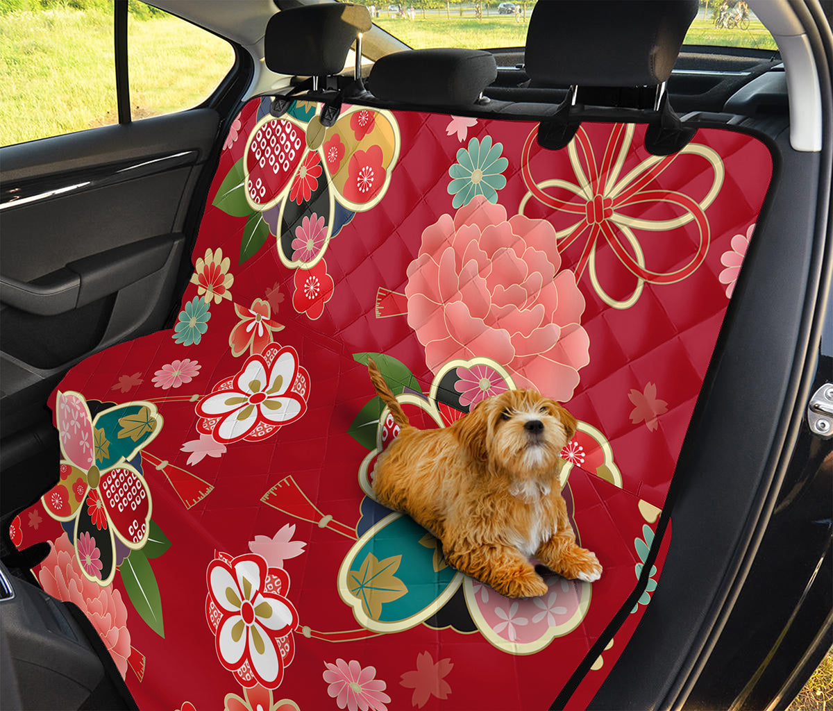 Japanese Kimono Pattern Print Pet Car Back Seat Cover