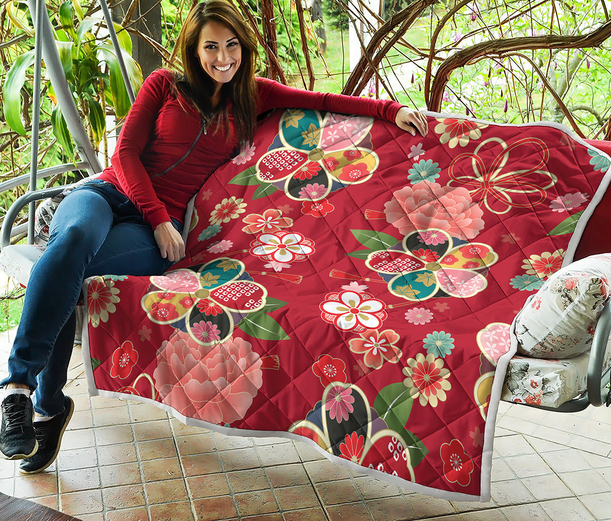 Japanese Kimono Pattern Print Quilt