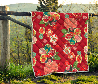 Japanese Kimono Pattern Print Quilt