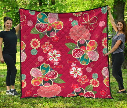 Japanese Kimono Pattern Print Quilt