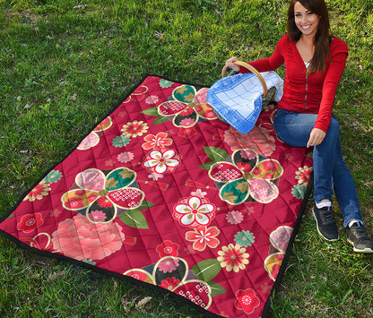 Japanese Kimono Pattern Print Quilt