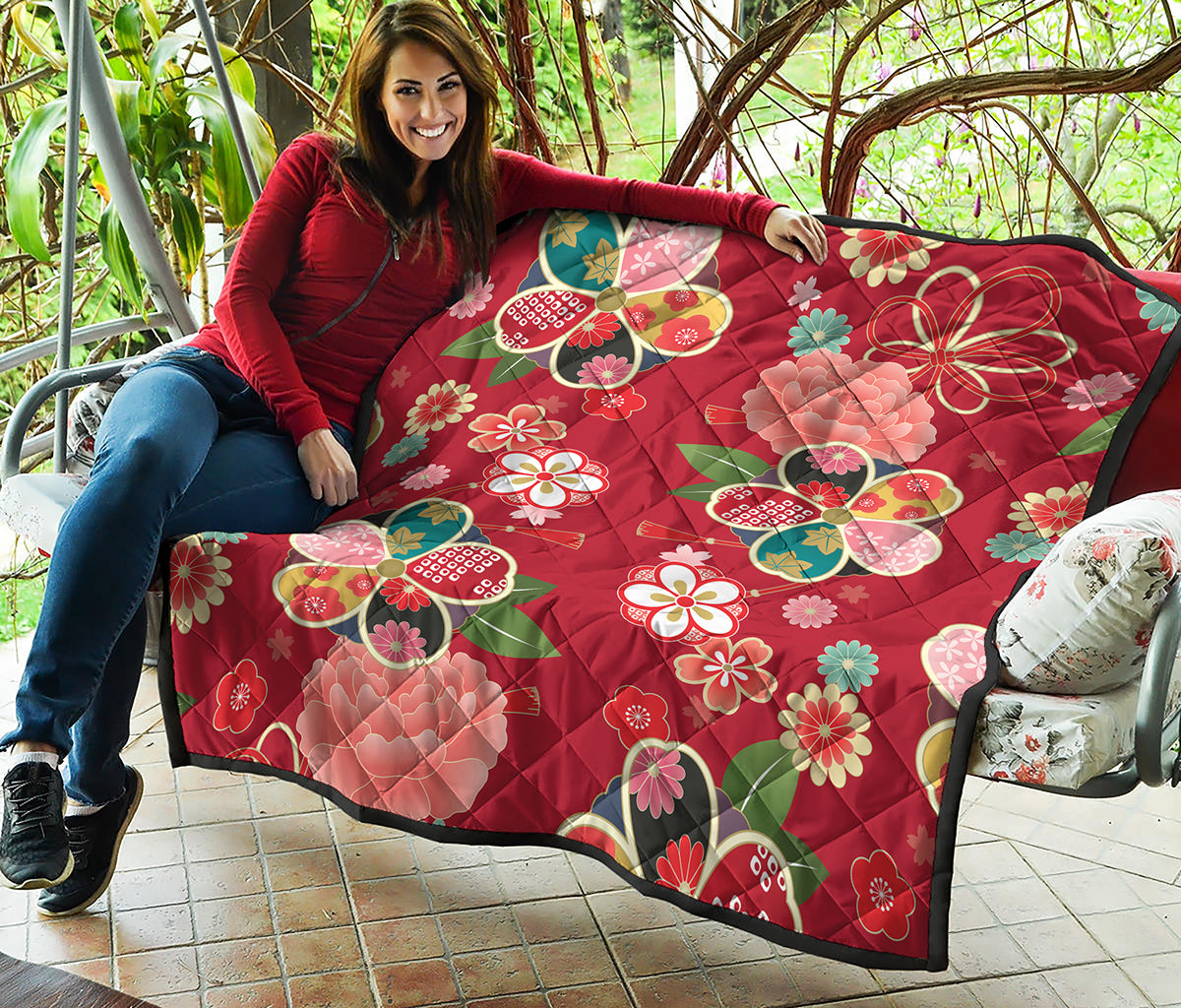 Japanese Kimono Pattern Print Quilt