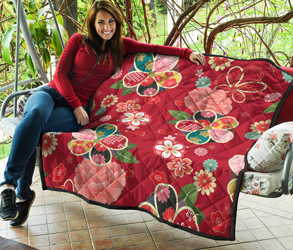 Japanese Kimono Pattern Print Quilt