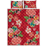 Japanese Kimono Pattern Print Quilt Bed Set