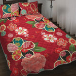Japanese Kimono Pattern Print Quilt Bed Set