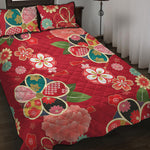 Japanese Kimono Pattern Print Quilt Bed Set